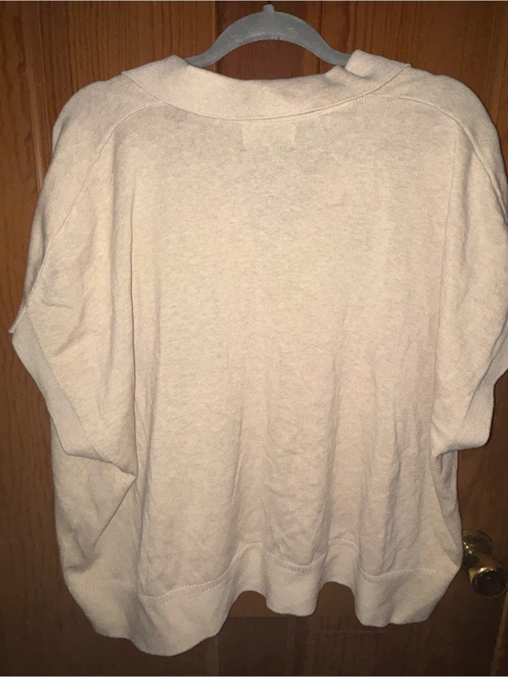 NWT Oversized Banana Republic Oatmeal Cotton-Linen Polo Short Sleeve Top - Picture 5 of 5